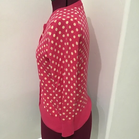 Spense Knits- Pink and Cream Polka Dot Sweater - Picture 3 of 12